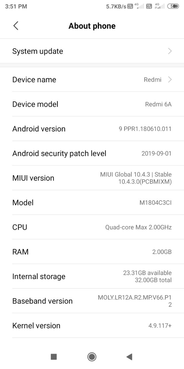Xiaomi Redmi 6 M1804c3dg