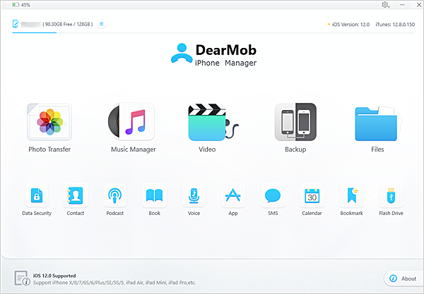 dearmob-iphone-manager-main-interface