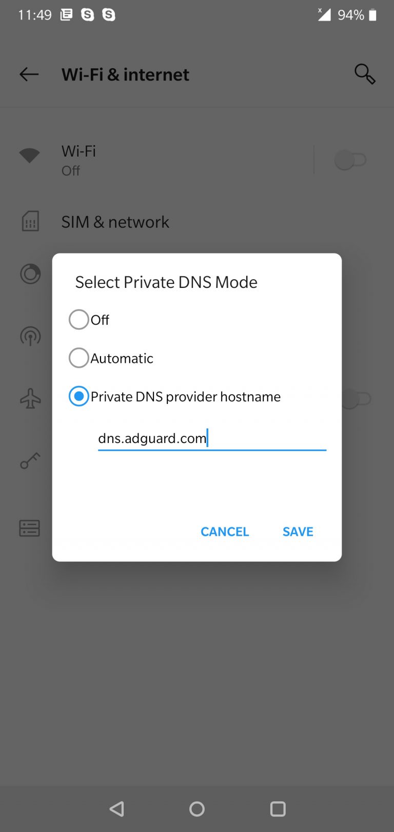 adguard dns not working