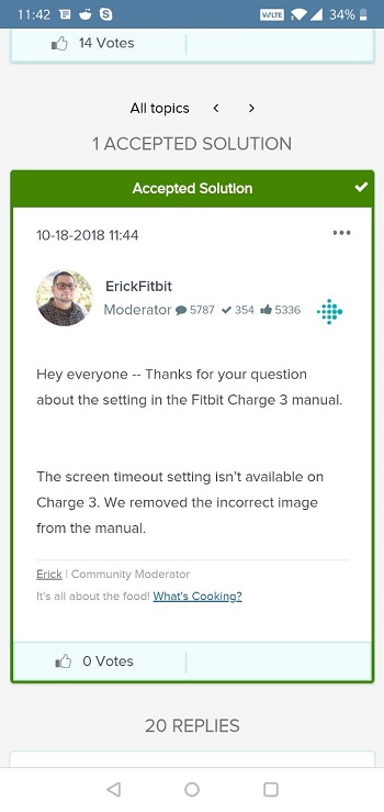fitbit charge 3 screen timeout 2019