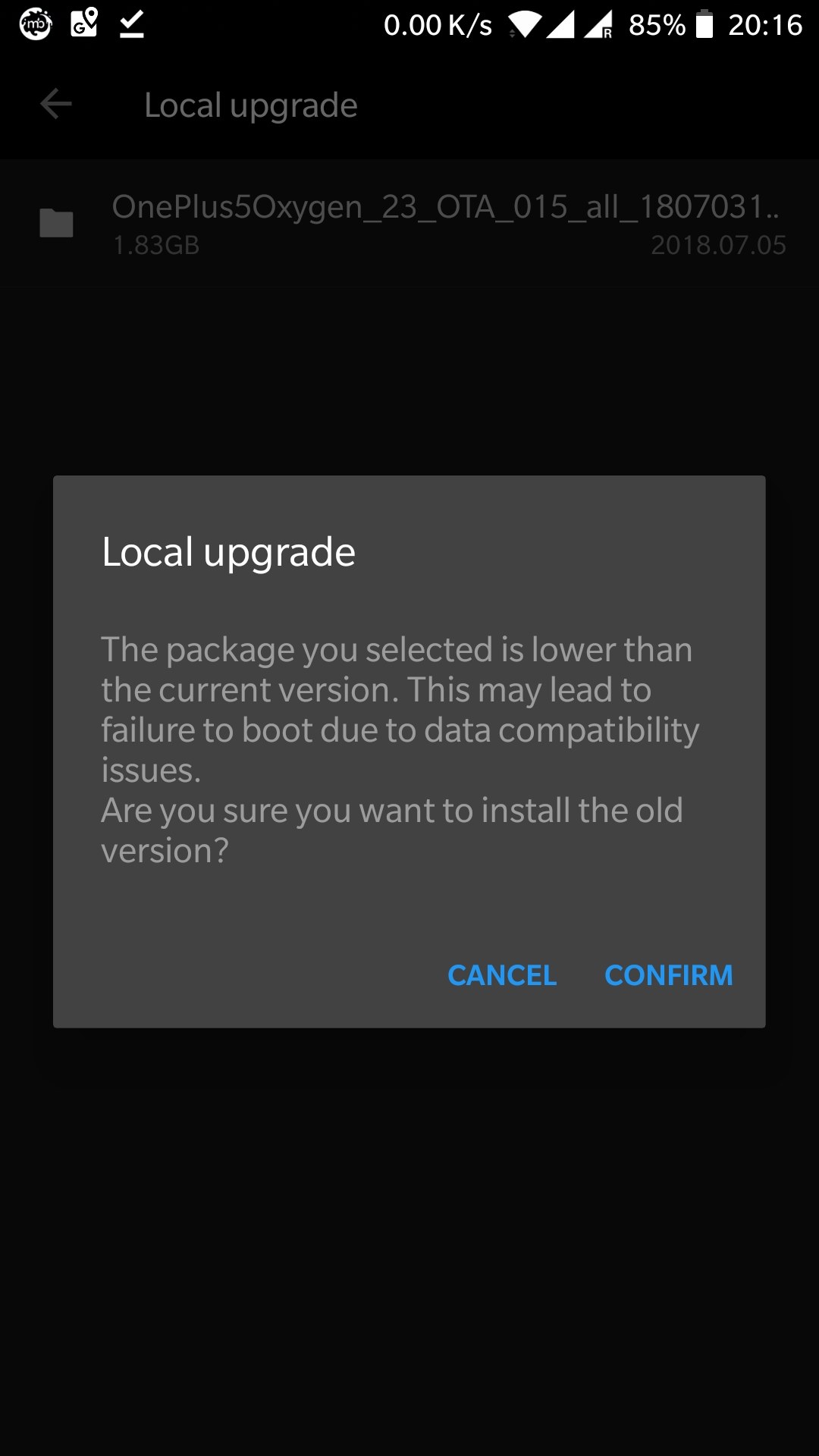 oneplus_local_upgrade_downgrade