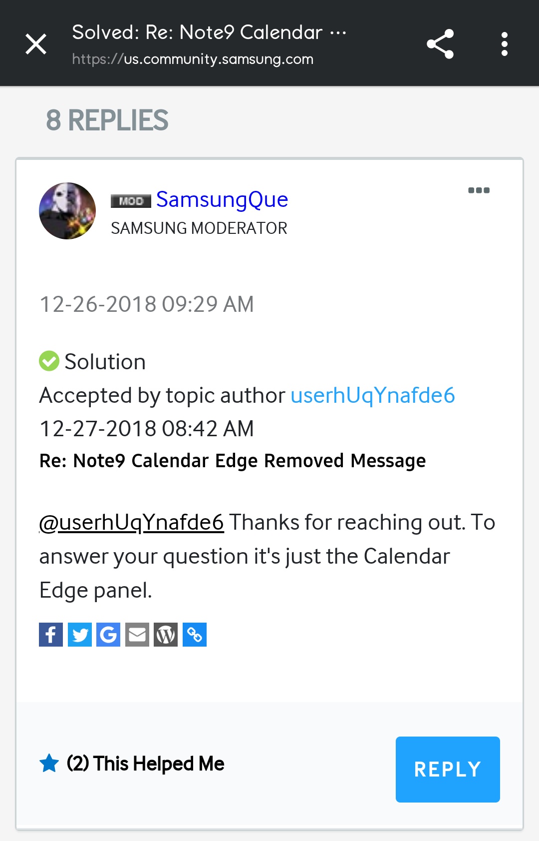 Samsung will remove Calendar Edge in March 2019, exact cause unknown