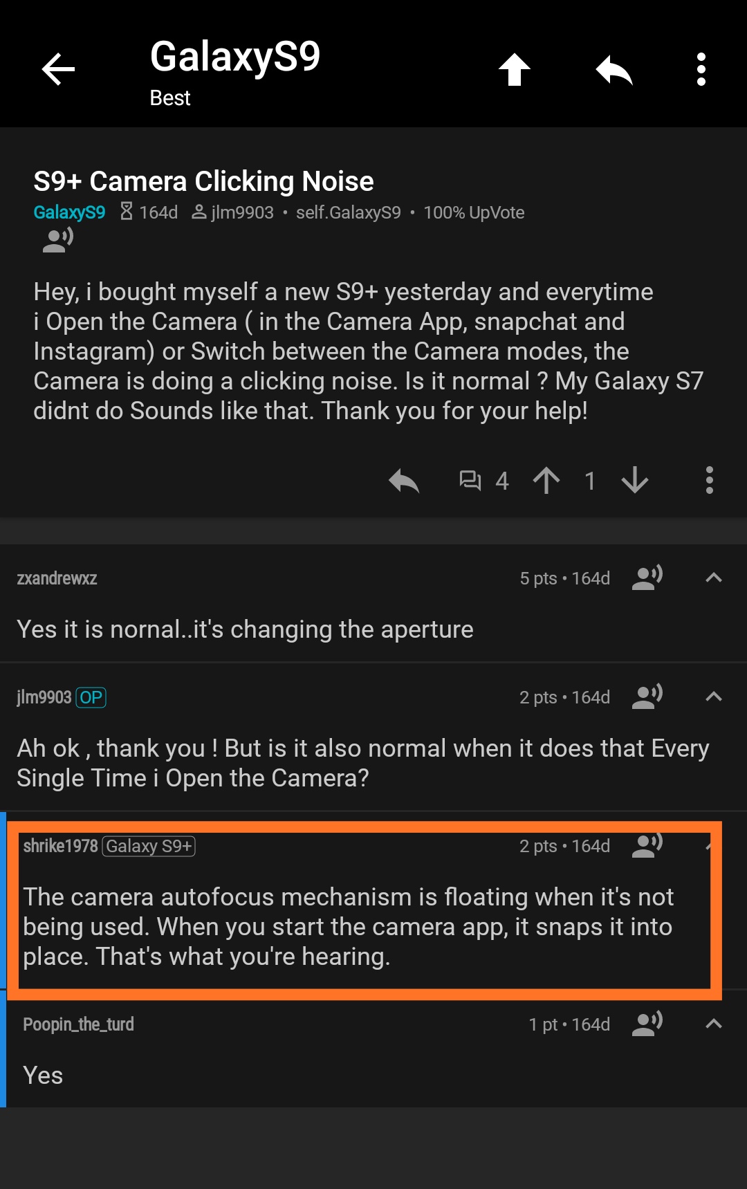 Yes, that Galaxy S10 clicking noise or sound from camera is completely