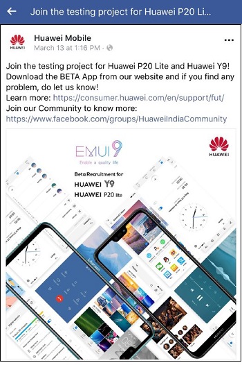 huawei-y9-invited-for-beta-testing