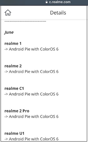 realme-android0-pie-update planner