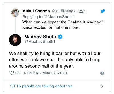 RealmeX-launch-india-tweet3