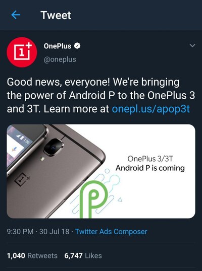 oneplus_3_3t_pie_update_announcement_tweet