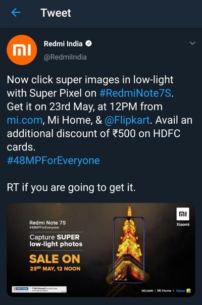 redmi_note_7s_india_sell_tweet
