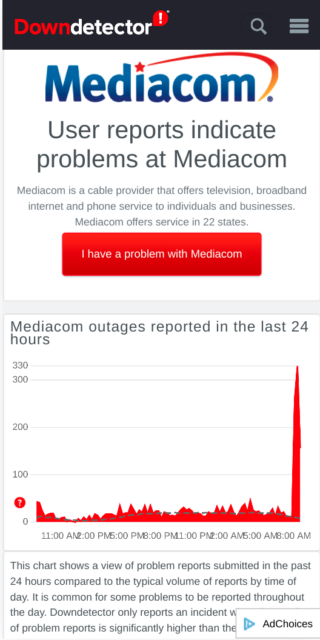 mediacom outage downdetector