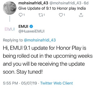 EMUI9.1-Honorplay-twitter
