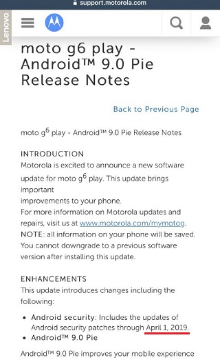 Moto-G6-Play-release-notes-on-website