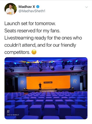 RealmeX-launch-event-tweet