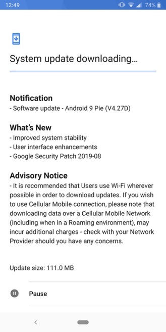 Nokia 9 update