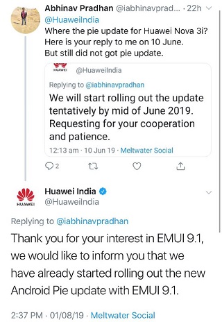 Huawei-Nova-3i-EMUI9.1-tweet