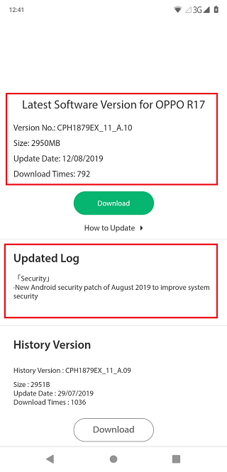 Oppo-R17-August-security-update.
