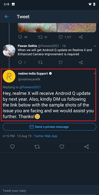 Realme-X-Android-Q-update