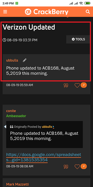 Verizon-BlackBerry-KEY2-LE-August-update