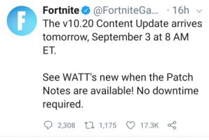 Fortnite update