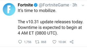 Fortnite update v10.31