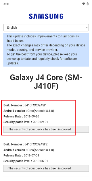Galaxy-J4-Core-Sep-update