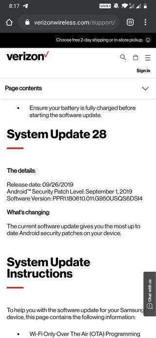 S8 September update