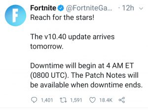 Fortnite new update