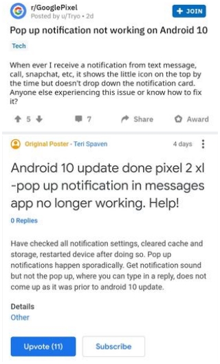 android 10 pop-up