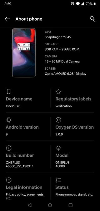 oneplus_6_oos_9.0.9_about_device