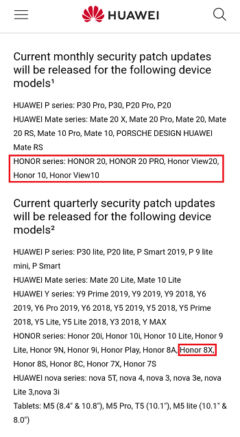 Huawei-Android-security-updates