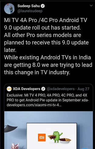 Mi-TV-Android-Pie-update