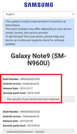 Sprint-Galaxy-Note-9-October-update