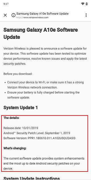 Verizon-Galaxy-A10e-Sep-update