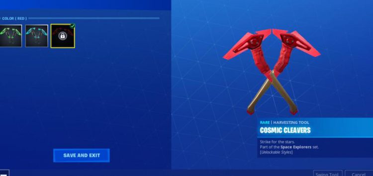 Fortnite Cosmic Cleavers Red Bugged Fortnite Out Of Time Mission Red Variants Of Cosmic Cleaver Pickaxe Pixel Pilot Glider Not Attainable Issue Being Looked Into Piunikaweb