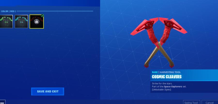 Fortnite Out of Time Mission: Red variants of Cosmic Cleaver Pickaxe & Pixel Pilot Glider not attainable issue being looked into