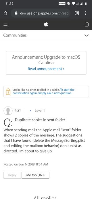 macOS mail issue apple