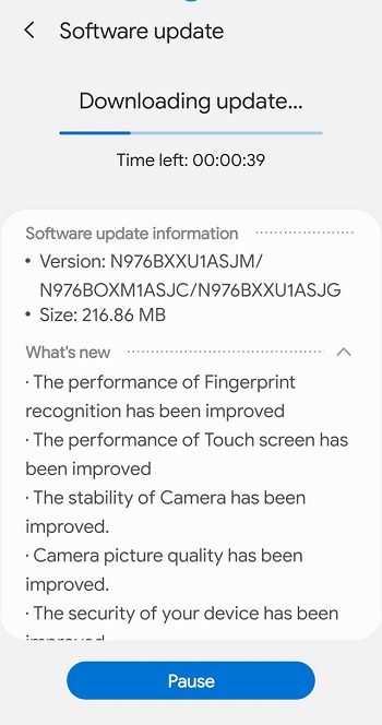 Galaxy Note 10 5G November update changelog