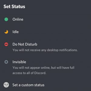 Discord App's custom status