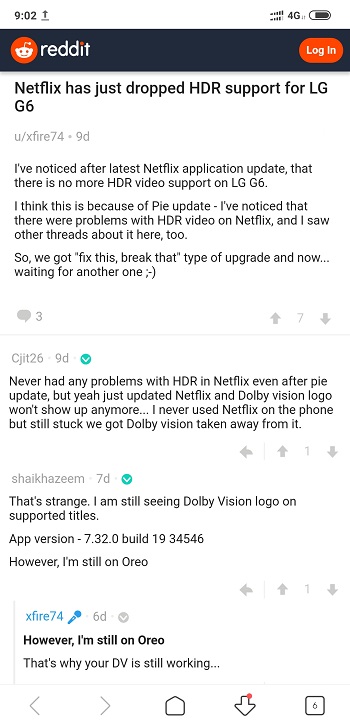 Netflix has just dropped HDR support for LG G6