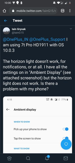 OnePlus 7T Pro Horizon Light Glitch