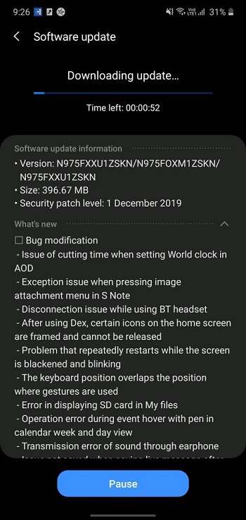 Samsung Galaxy Note 10 3rd Beta