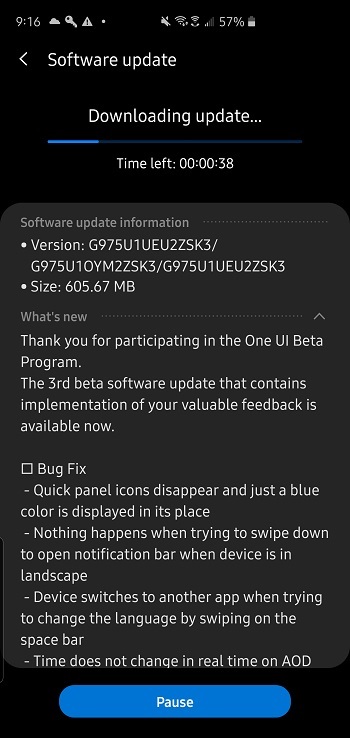 Unlocked US variant of the Galaxy S10 is also getting Beta 3