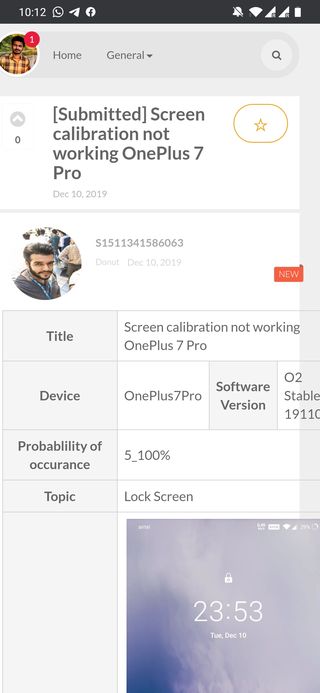 OnePlus 7 Pro screen calibration issue
