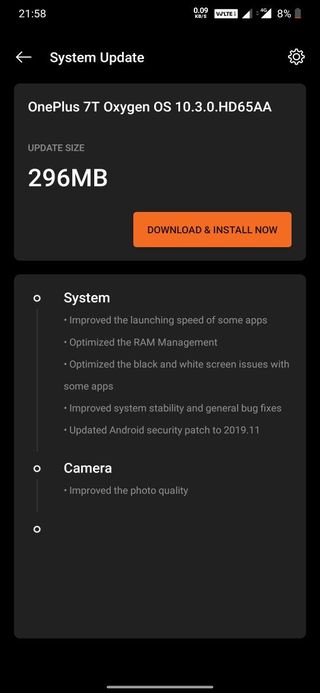 OnePlus 7T november security patch update
