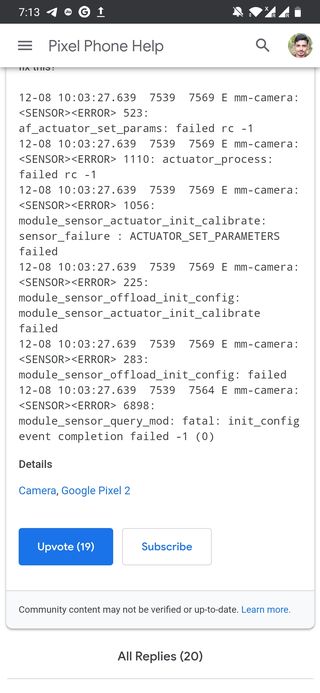 Pixel 2/2xl camera crash log