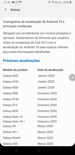 Samsung-Brazil-Android-10-update-roadmap
