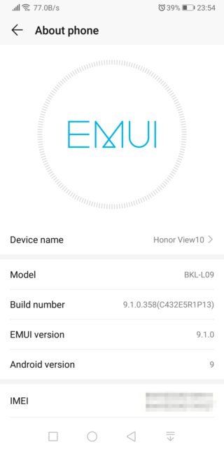 honor_view_10_emui_9.1.0.358_about_device