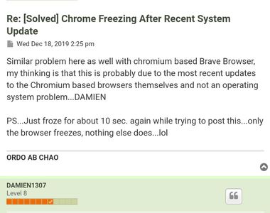 linux mint google chrome freezing 1