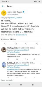 Realme 1 & Realme U1 getting December security update with flash on