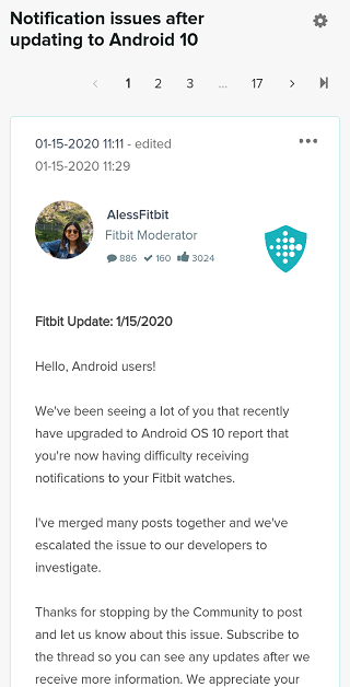 Fitbit-Android-10-notification-issue