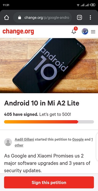 Mi-A2-Lite-Android-10-change.org-petition